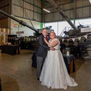 Wanda Armstrong-Bridges and Steve Ellis got married at The Tank Museum in Dorset. Picture: www.BobbieLee.co.uk