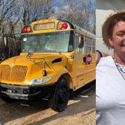 Sharon Stone of Organic Rhythm has imported an American school bus and converted it into a workshop space. Pictures: Supplied