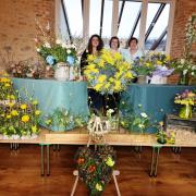 A photo taken during the Easter floral demonstration at Cottage Flowers, near Ilminster