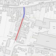 A map showing the temporary traffic restrictions on Ditton Street