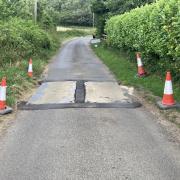 The repaired road in question.
