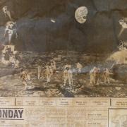 The original page featuring the schedule of the Moon landing in 1969
