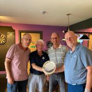 Jubilee Salver winners; Barrie Heath; Keith Hunt & Doug Oliver with vice captain Andy Rowlands.