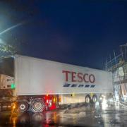 A photo showing the Tesco lorry in Ilminster this morning (Monday, December 4)