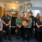 Care South's Crewkerne office celebrate Sarah Broom's 30th work anniversary