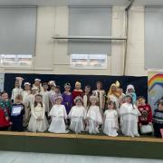 A photo of the Camelot class nativity scene