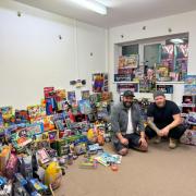 Tom Poole and Gary Waddon helped with the toy collection and delivery