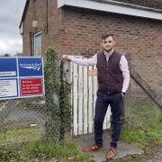 Councillor Connor Payne at the Chard Parkway railway station.