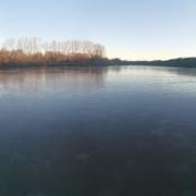 Frozen water at Chard Reservoir this morning (Thursday, January 18)