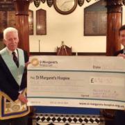 Chard Freemasons presented cheques worth nearly £1,000 to the MS Society and St Margaret’s Hospice