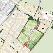 A map showing the area in which Persimmon would build the 60 new houses in South Petherton