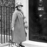 Margaret Bondfield outside 10 Downing Street in London