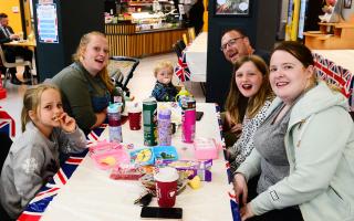 The Brown family at Chard Leisure Centre for the town's Big Jubilee Lunch. Picture: Steve Richardson